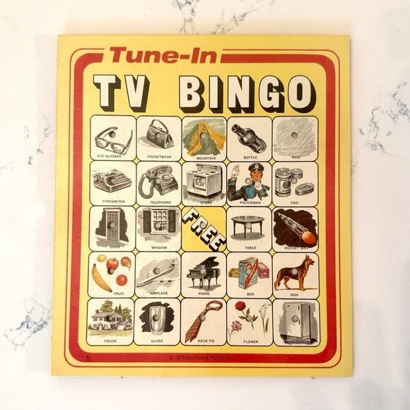 Vintage 1970 Tune-In TV Bingo Board Game — Selchow & Righter Complete Classic - Picture 8 of 16